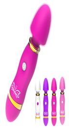 USB Rechargeable Vibrator 12 Speeds Mini Magic Wand Massager AV Vibrators Stick Clitoris Stimulator Vibration Sex Toys for Women5853417