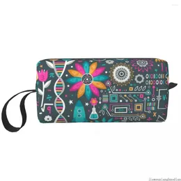 Cosmetic Bags Flowers And Stems Makeup Bag Women Travel Organizer Fashion Chemistry Biology Science Teacher Storage Toiletry