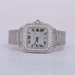 Sparkling Elegance Stainls Steel Labgrown Round Cut Diamond Wrist Watch For Men With Enhanced VVS Clarity Wore Anywhere