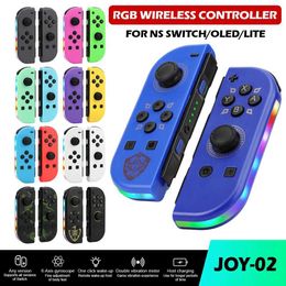 ticks 9 Colours JOY 02 Pad Controller RGB LED Switch L R Joypad For NS Switch/Lite/OLED Joyces Gamepad Joystick with Dual Vibration J240507