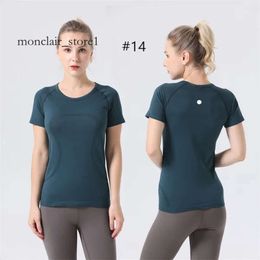 lulumen woman lululemo shirt Outfit Tshirts Tees Sportswear Outdoor Apparel Casual Adult Gym Running Close Fitting Short Sleeve Tops Breathable S 4947 lulushorts