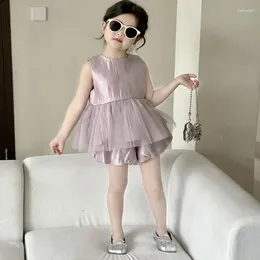 Clothing Sets 2024 Girls 2 Pcs Set Vest Shorts Summer Cotton Fashion Kids Suits 2-8 Years WW907