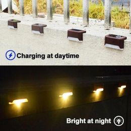 Candle Holders 4Pcs LED Solar Powered Deck Lights Waterproof Outdoor Garden Fence Patio Lamp