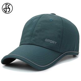 Ball Caps FS 2023 Summer Thin Fast Drying Baseball Cap For Men Women Stylish Green High Quality Trucker Hat Outdoor Sports Golf Hats Y240507