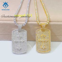 Religious Jewellery Solid 925 Silver Iced Out jesus chain pendant VVS Moissanite Diamond Cross Pendant necklace