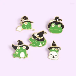 Brooches Frog With Wizard Hat Enamel Pins Clothes Brooch Magic Lapel Badges Jewellery Wholesale Cute Bag Gift For Friend