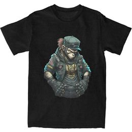 Men's T-Shirts Animal 3D Hip Hop Monkey Print T-shirt Summer 2024 Retro T-shirt 100 Cotton Fashion Mens Short sleeved TopL2405