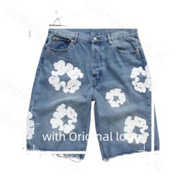 Denim Jeans Shorts Designer Shorts Men's Luxury Casual High Quality Straight Holes Tight Flower Printing Shortpants Slim Hip Hop Street Black Pants Clothing 695