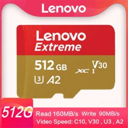 Adapter Lenovo SD Memory Card 256GB Micro TF/SD Card 1TB 2TB Class 10 High Speed A2 Flash TF Card 32GB 64GB Flash Card for 4K Camera