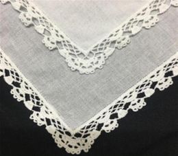 Set of 12 Fashion Ladies Handkerchiefs White Soft Cotton Lace Wedding Bridal Hankies Vintage Hanky For Mother of the Bride 12x12296839418