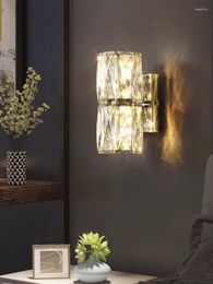 Wall Lamps Light Luxury Crystal Lamp Aisle Bedroom Bedside Modern LED Simple Living Room Light.