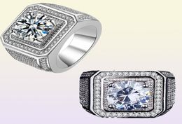 New Hiphip Full Diamond Rings For Mens Women039s Top Quality Fashaion Hip Hop Accessories Crytal Gems 925 Silver Ring Men0396579303