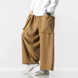 Men's Pants 2024 Spring/Summer Chinese Style Retro Large Casual Corduroy Pocket Harlan For Men