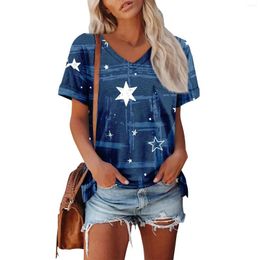 Women's T Shirts Womens Short Sleeve V-Neck Cute Fit Summer Casual Tee Tops Korean Reviews Many Clothes Official Store