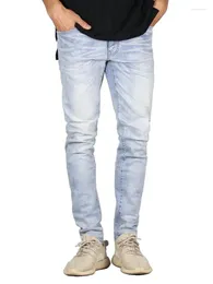 Men's Jeans 2024 Fashion Trend Elastic Slim Fit Small Feet Pants High Street