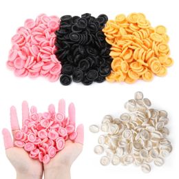 Gloves 100PCS Natural Latex Nail Art Tool Nonslip Finger Cover Fingertips Protector Gloves Finger Cots Rubber Gloves