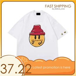 Drawdrew Shirt Bay Shirt Men's Designer Face Summer Draw Haikyuu Women's Tee Loose Tops Round Neck Drew Hoodie Floral Hat Small Yellow Face 711