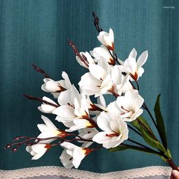 Decorative Flowers Silk Magnolia Branch Artificial Fake Flower For Wedding Decorate Home Party Decoration Accessories