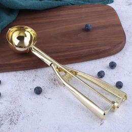 Tools Gold Ice Cream Spoon Stainless Steel Ice Cream Tools Cookie Scoop Icecream Spoon Kitchen Sticks Mashed Potatoes Watermelon 1PCS