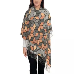 Scarves Outdoor Scarf Winter Nordic Print Shawl Wraps Concrete And Copper Cubes Custom Bandana Women Luxury 2024 Headwear