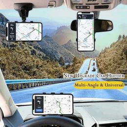 Cell Phone Mounts Holders 3 in 1 Car Phone Holder Dashboard Rearview Mirror Mobile Phone GPS Navigation Bracket Adjustable Auto Phone Holder For iPhone 13