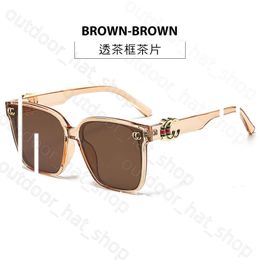 2024 Designer Cucci Sunglasses 2024 New G Family Large Frame Square Womens Trendy And High End Instagram Popular Plain Street Photo Showcase Face Small 147