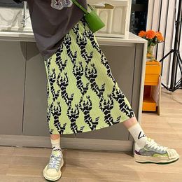 Skirts Women's Summer Floral Print Beach Skirt With High Waist Elastic Waistband Pleats And Side Split Perfect For Vacation Str