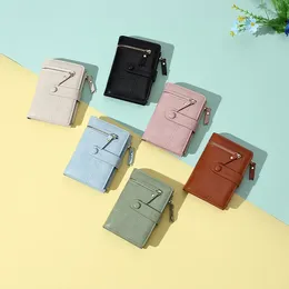 Wallets 2024 Short Women Solid Colour Cute Small Women's Wallet Slim Simple Female Purse Clutch Simplicity Card Holder Pouch