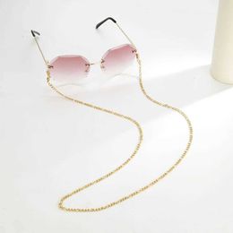 Eyeglasses chains Teamer Metal Sunglasses Chain for Women Men Gold Colour Colourful Bead Hanging Rope Glasses Lanyard Accessories Mask Strap Gift