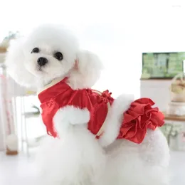 Dog Apparel Pet Tang Suit Eye-catching Clothes Coil Buttons Half Oblique Skirt Soft Breathable Clothing For Autumn Teddy