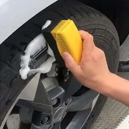 Upgrade New Multi-purpose Car Cleaning and Rubbing Compound PE Corner Crevices Waxing Sponge Crescent Shaped Tyre Brush Foam Wipe