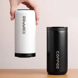 400ML Stainless Steel Coffee Thermos Bottle Thermal Mug Leakproof Car Vacuum Flasks Cup Travel Portable Insulated Bottles 240424