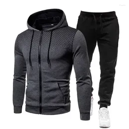 Men's Tracksuits 2024 Spring Fashion Wave Point Streetwear Zipper Hoodies Sweatpant 2pcs Set Tracksuit Casual Jogging Suit Outdoor