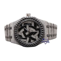 Latt digned lab grown round brilliant cut vvs clarity diamond iced out hand made Customise dial wrist watch for men