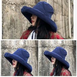 Wide Brim Hats 1pcs Fashion Summer Women Bucket Hat Uv Fisherman Foldable Outdoor Beach Panama Cap Soft F7d0