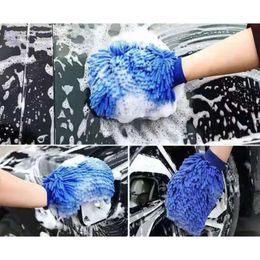Upgrade New Chenille Double-sided Wool Gloves Clean Glass Cleaning Cloth Car Wash Maintenance Tools
