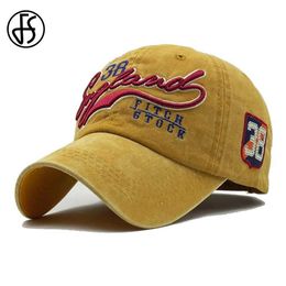 Ball Caps FS Red Yellow Brand Baseball Caps For Men Women Vintage Cotton Trucker Hats Summer Outdoor Sports Golf Caps Gorras Para Hombre Y240507