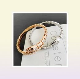 Love Bangle Serpent Designer Bracelet Jewelry Diamonds Elastic Force Thick Gold Plating ne Opening High Version Snake Bone1887023