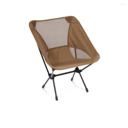 Camp Furniture Collapsible Camping Chair Portable Fully Cushioned Seat With Mesh Back For Outdoor Beach Garden Yard Brown