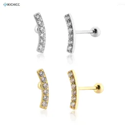 Stud Earrings KIKICHICC 925 Sterling Silver 10mm Line Zircon CZ Bead Earring 2024 Women Wedding Simple Tiny Jewelry Clips Piercing Gift