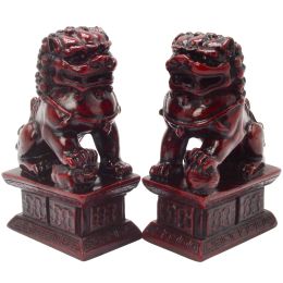 Sculptures Feng Shui Fu Foo Dog Lion Wealth Good Luck Amulet Protection Statue Home Figurine Housewarming