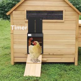 Accessories Timer Automatic Chicken Coop Door Intelligent Outdoor Chicken Pets Duck Cage Electric IPX3 Waterproof Poultry Farm Decoration