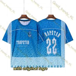 Designer T Shirt Man Short Sleeve Trapstar Tracksuit Street Fashion Brand Gradient Sports Short Sleeve Basketball Soccer Shirt Mesh Breathable Training Shirt 218