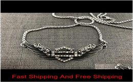 Support Dropship Motorcycles Clean Crystal Bracelet Necklace 316L Stainless Steel Biker Fashion Jewelry Lady Girls Wings Bracelet 6013655