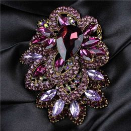 Pins Brooches Exquisite Popular Exquisite Jewellery High end Luxury Banquet Accessories Exaggerated Bling Zircon Flowers Brook Pin Corsage WX