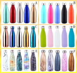 Colourful Cola Shaped Water Bottles Vacuum Insulated Travel Water Bottle Double Walled Stainless Coke shape 500ml 17oz Outdoor Wate1415858