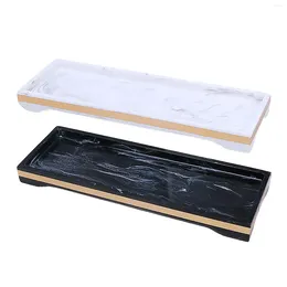 Bath Accessory Set Marbling Bathroom Tray Resin Kitchen Sink Trays For Candles