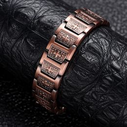 Welmag Pure Copper Bracelets For Man Magnetic Bracelet viking Therapy Arthritis Hand Chain Healthy Jewelry Male Cross Wristband 240507