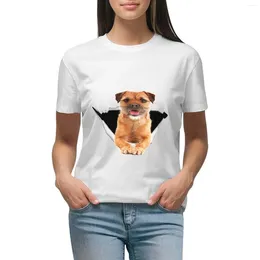 Women's Polos Border Terrier-Cute Gift For Terrier Dog Breeds T-shirt Blouse Aesthetic Clothing T-shirts Women