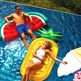 Fruit shape beach floating inflatable surfboard swimming pool water lounger adult sports air bed sofa 240506